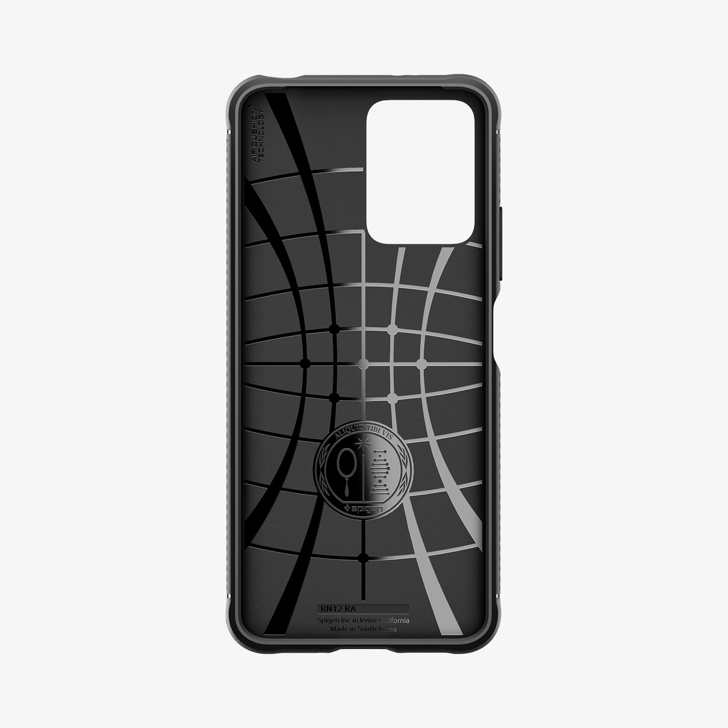 ACS05787 - Xiaomi Redmi Note 12 5G Case Rugged Armor in Matte Black showing the inner case with spider web pattern