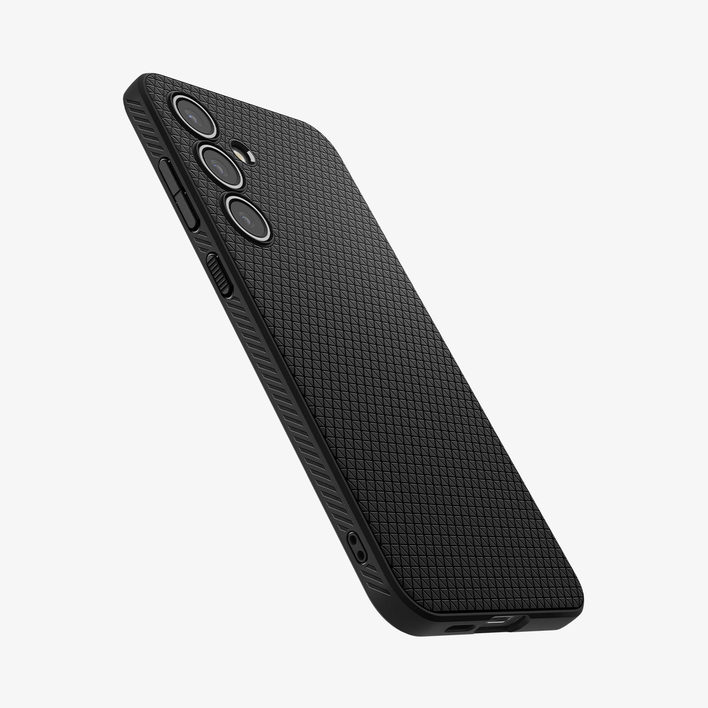 ACS08618 - Galaxy S24 FE Case Liquid Air in Matte Black showing the back, partial side and bottom