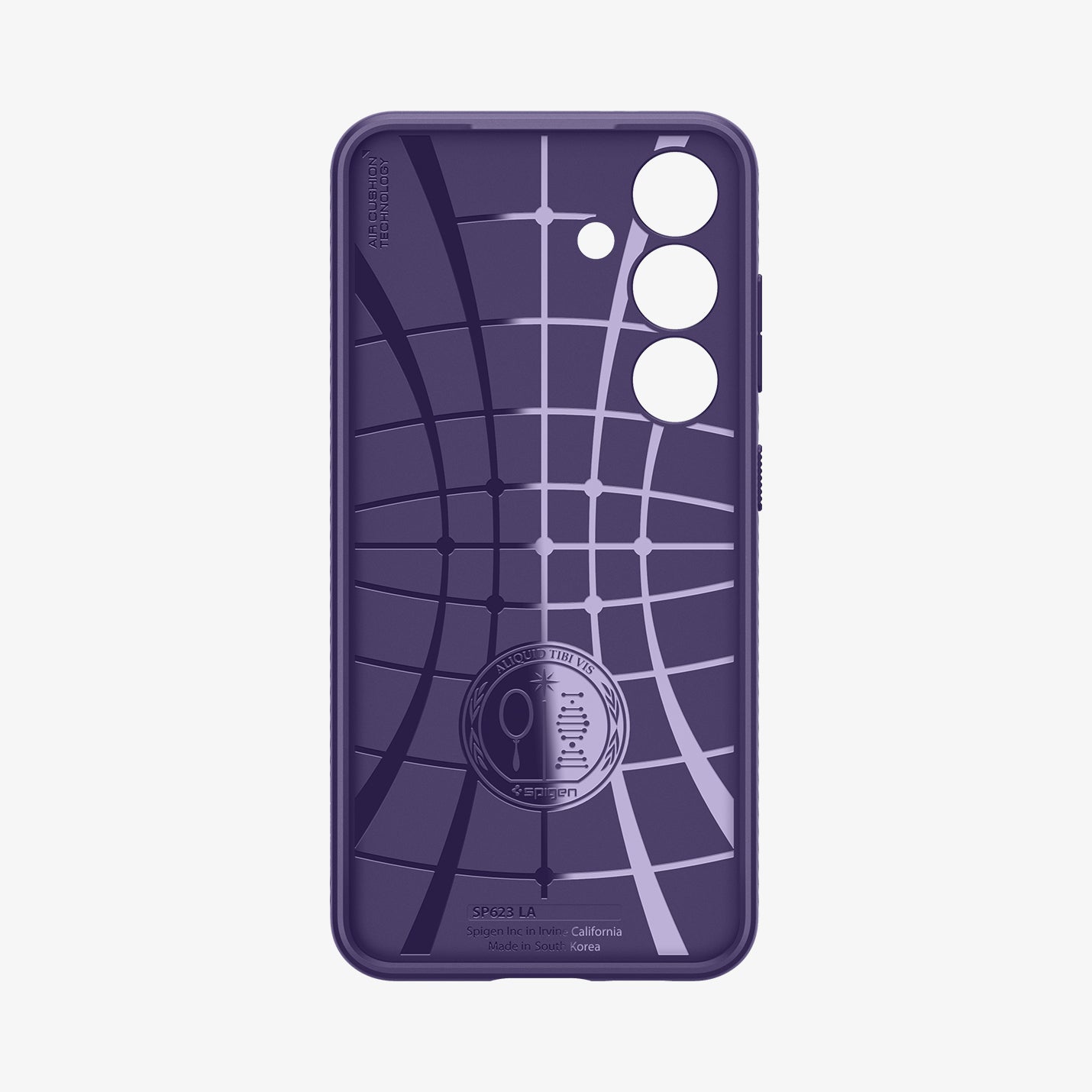 ACS07451  - Galaxy S24 Case Liquid Air in Deep Purple showing the inner case with spider web pattern