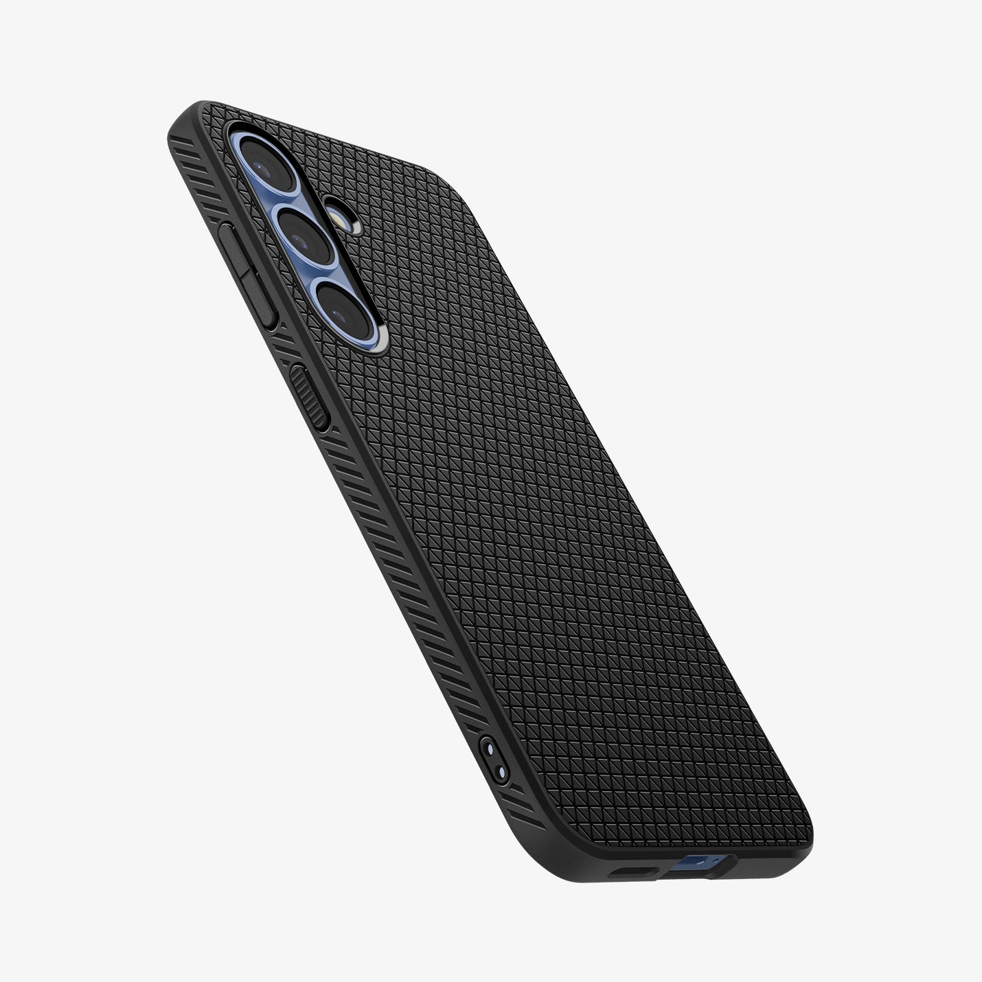 ACS09000 - Galaxy S25 Case Liquid Air in Matte Black showing the back, partial side and bottom