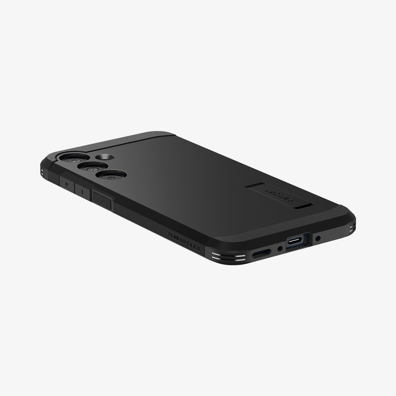 ACS07517 - Galaxy A35 5G Case Tough Armor in Black showing the back, partial side and bottom on a flat surface