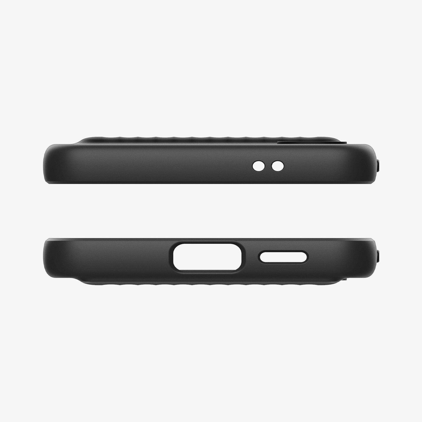 ACS07336 - Galaxy S24 Plus Case Liquid Slot in Matte Black showing the top and bottom