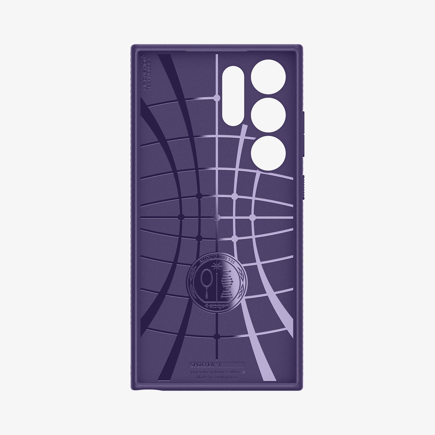 ACS07449 - Galaxy S24 Ultra Case Liquid Air in Deep Purple showing the inner case with spider web pattern