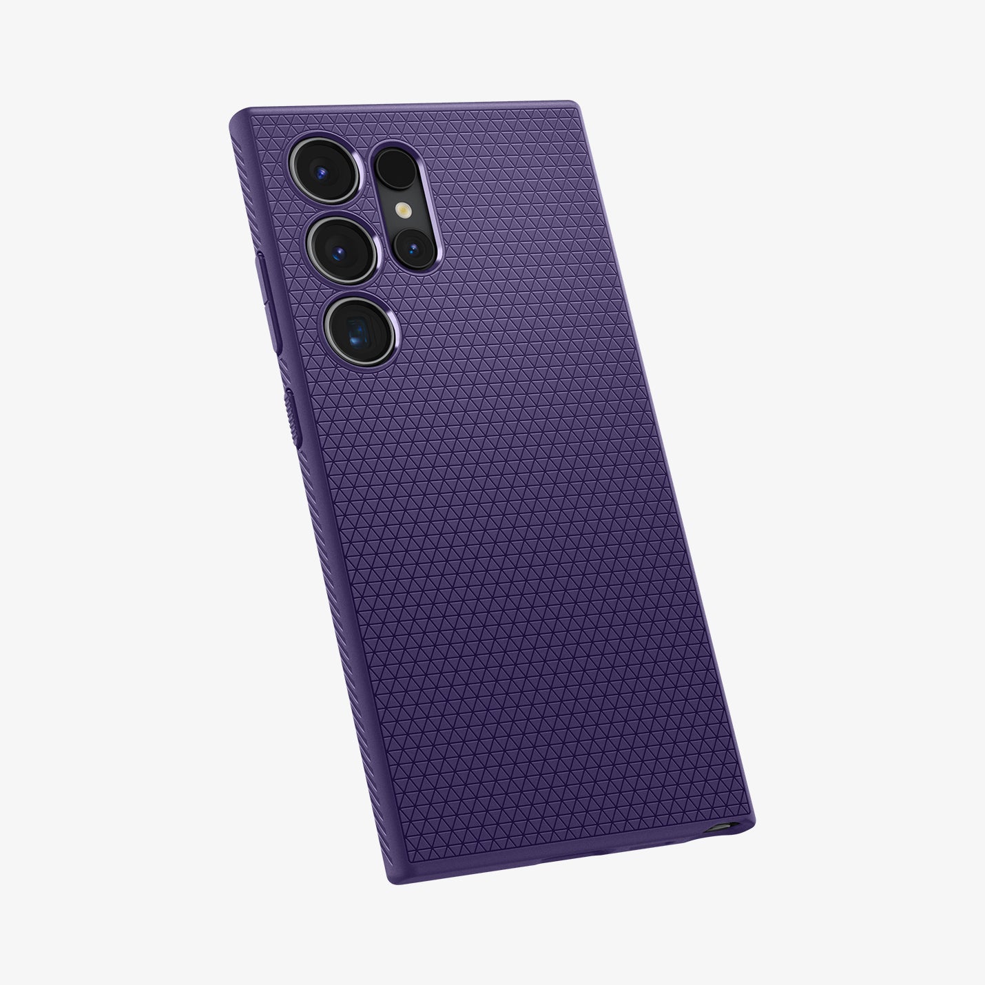 ACS07449 - Galaxy S24 Ultra Case Liquid Air in Deep Purple showing the back and partial side with visible side buttons