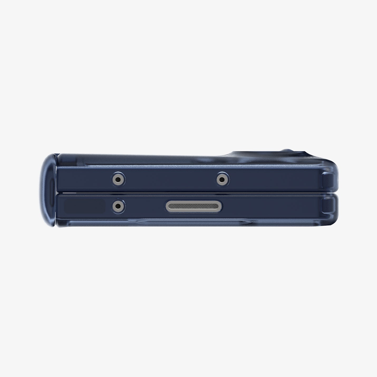 ACS08281 - Galaxy Z Flip 6 Case Ultra Hybrid Pro in Frost Navy Blue showing the top folded