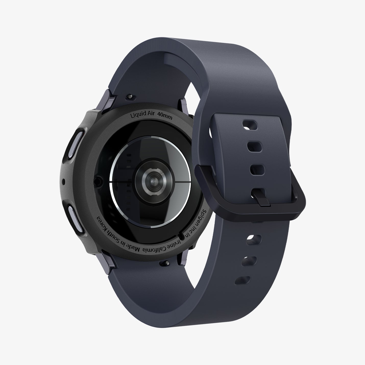 ACS07899 - Galaxy Watch 7 (40mm) Liquid Air in Matte Black showing the back, partial side and bottom