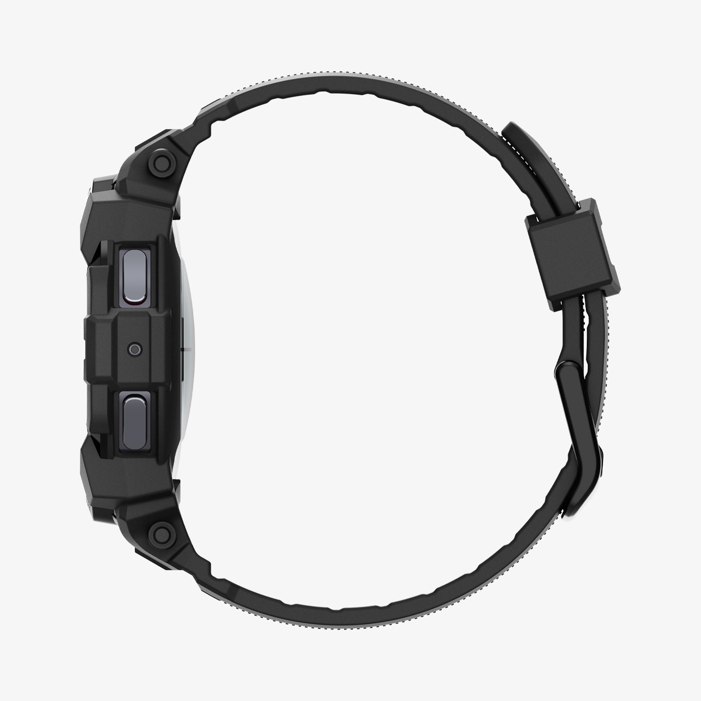 ACS08336 - Galaxy Watch 7 (40mm) Rugged Armor Pro in Matte Black showing the side facing left