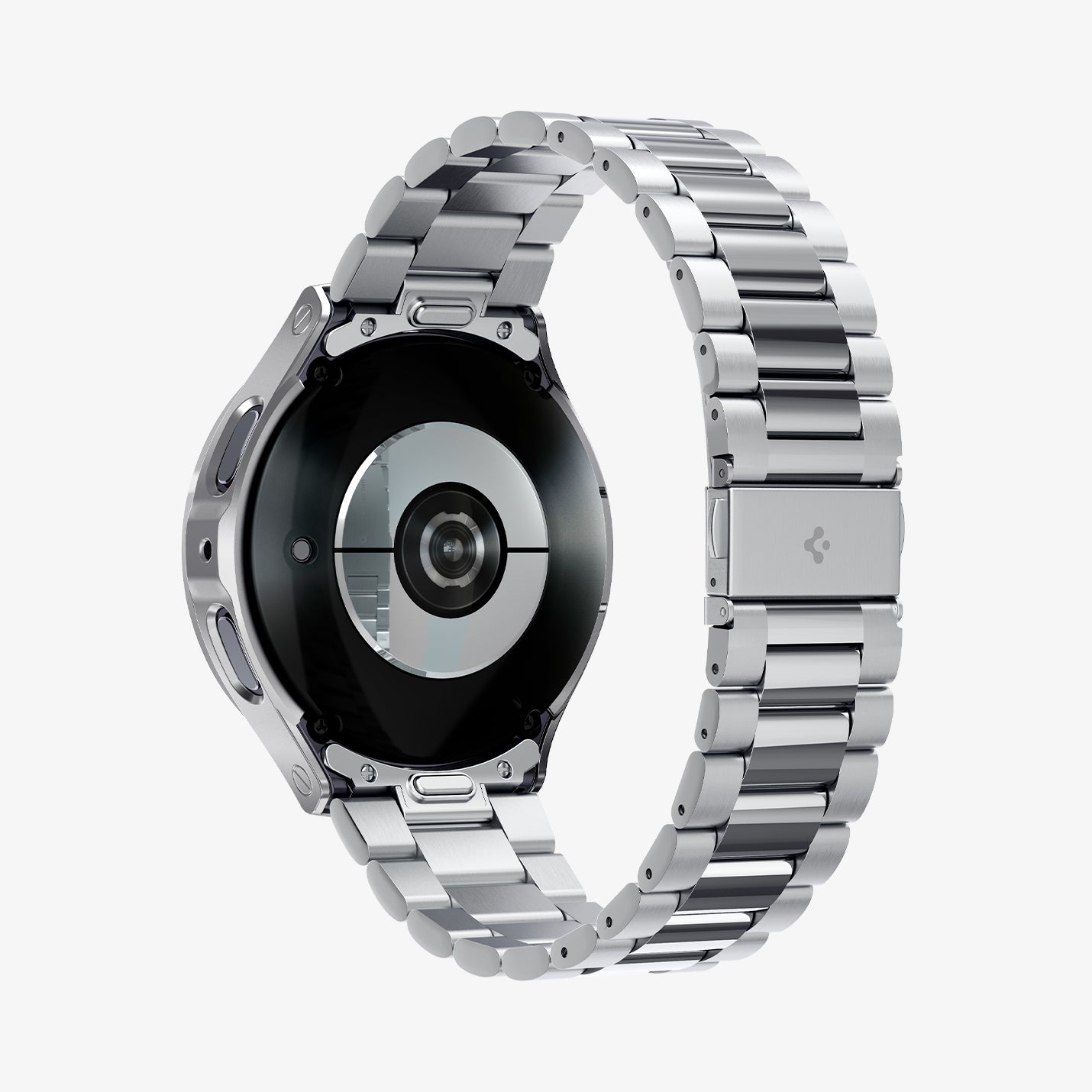 ACS08343 - New Galaxy Watch Bezel Tune Pro in Silver showing the back, partial inner side and bottom