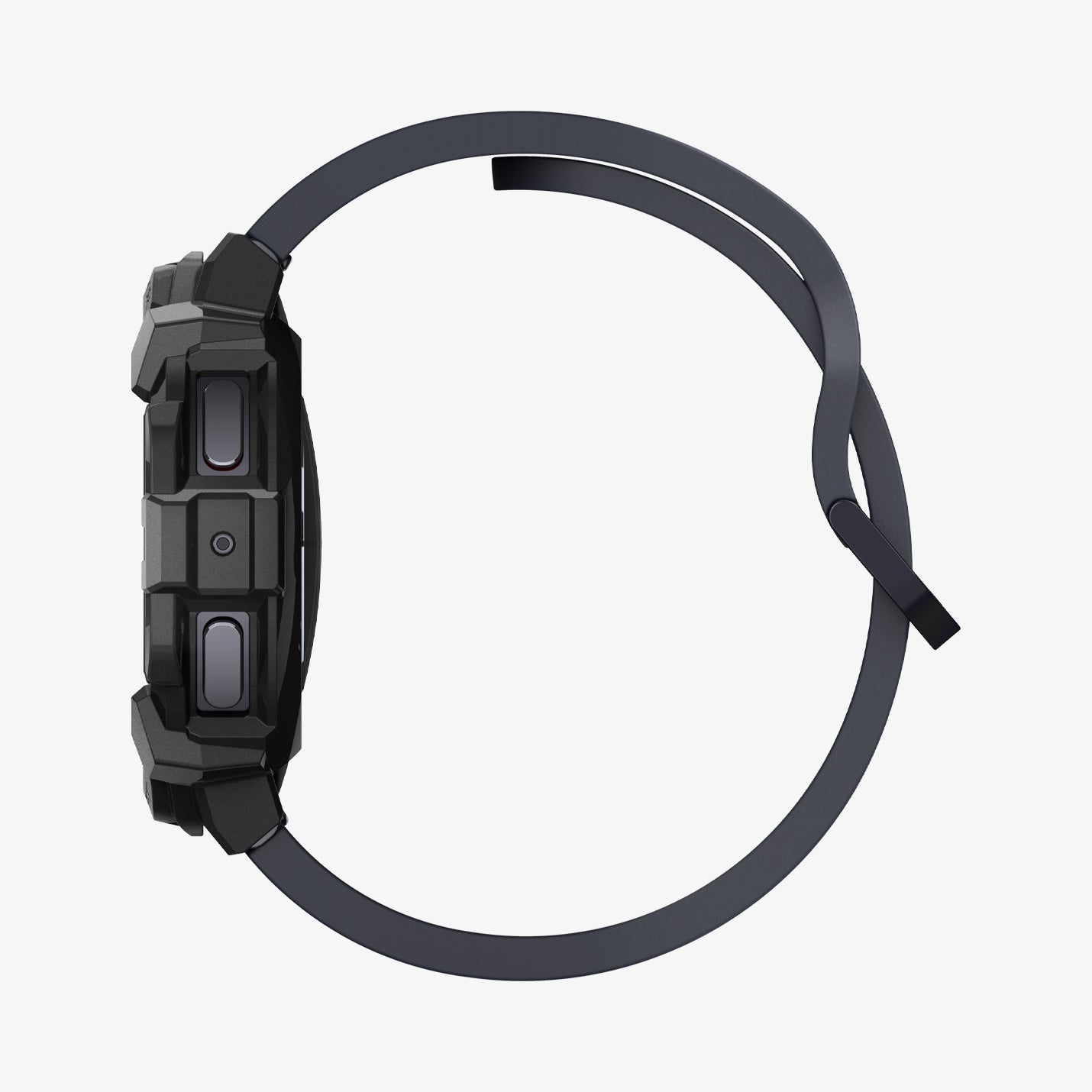 ACS08337 - Galaxy Watch 7 (44mm) Rugged Armor in Matte Black showing the side facing left