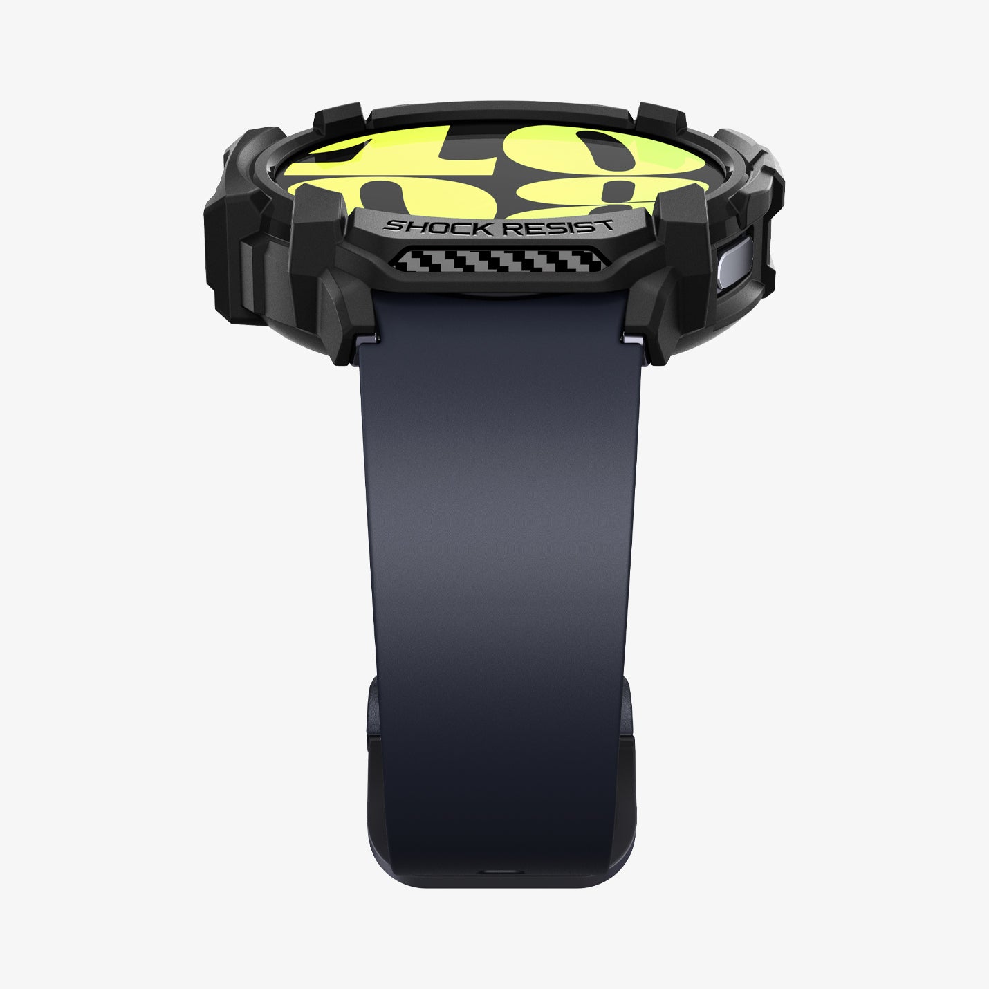 ACS08337 - Galaxy Watch 7 (44mm) Rugged Armor in Matte Black showing the partial front and side