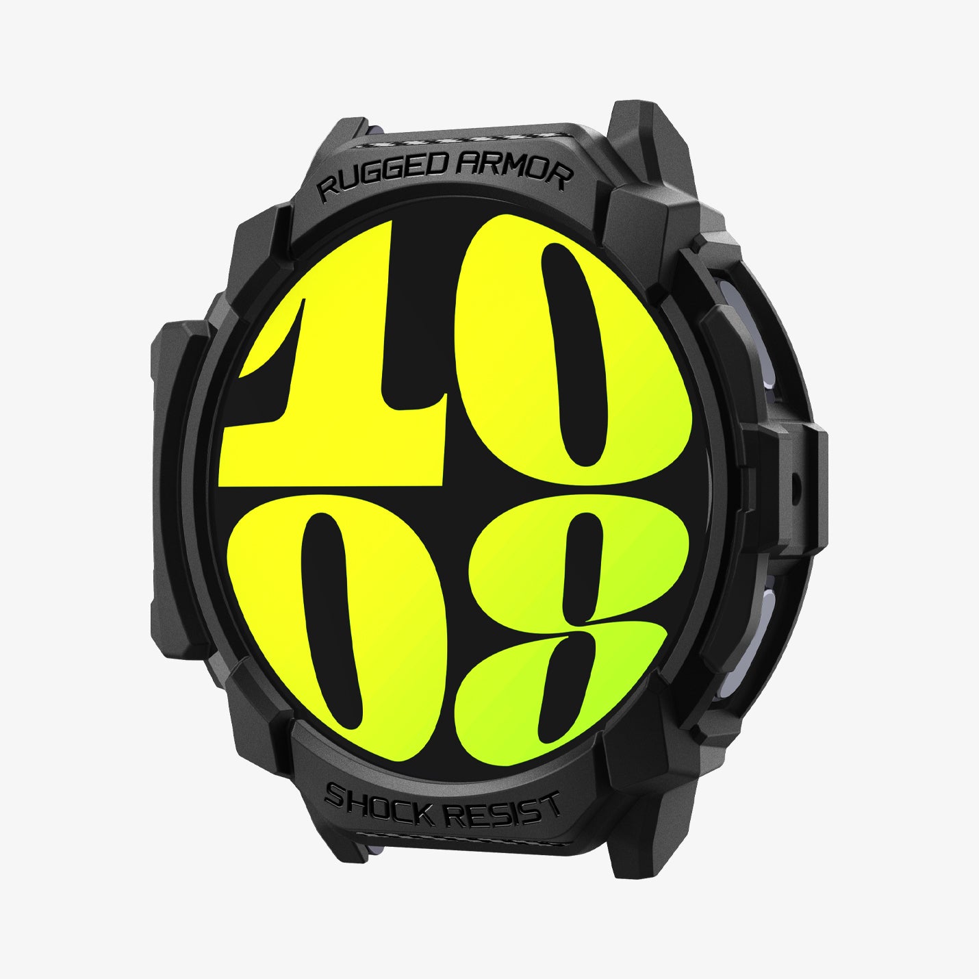 ACS08337 - Galaxy Watch 7 (44mm) Rugged Armor in Matte Black showing the front of a watch face