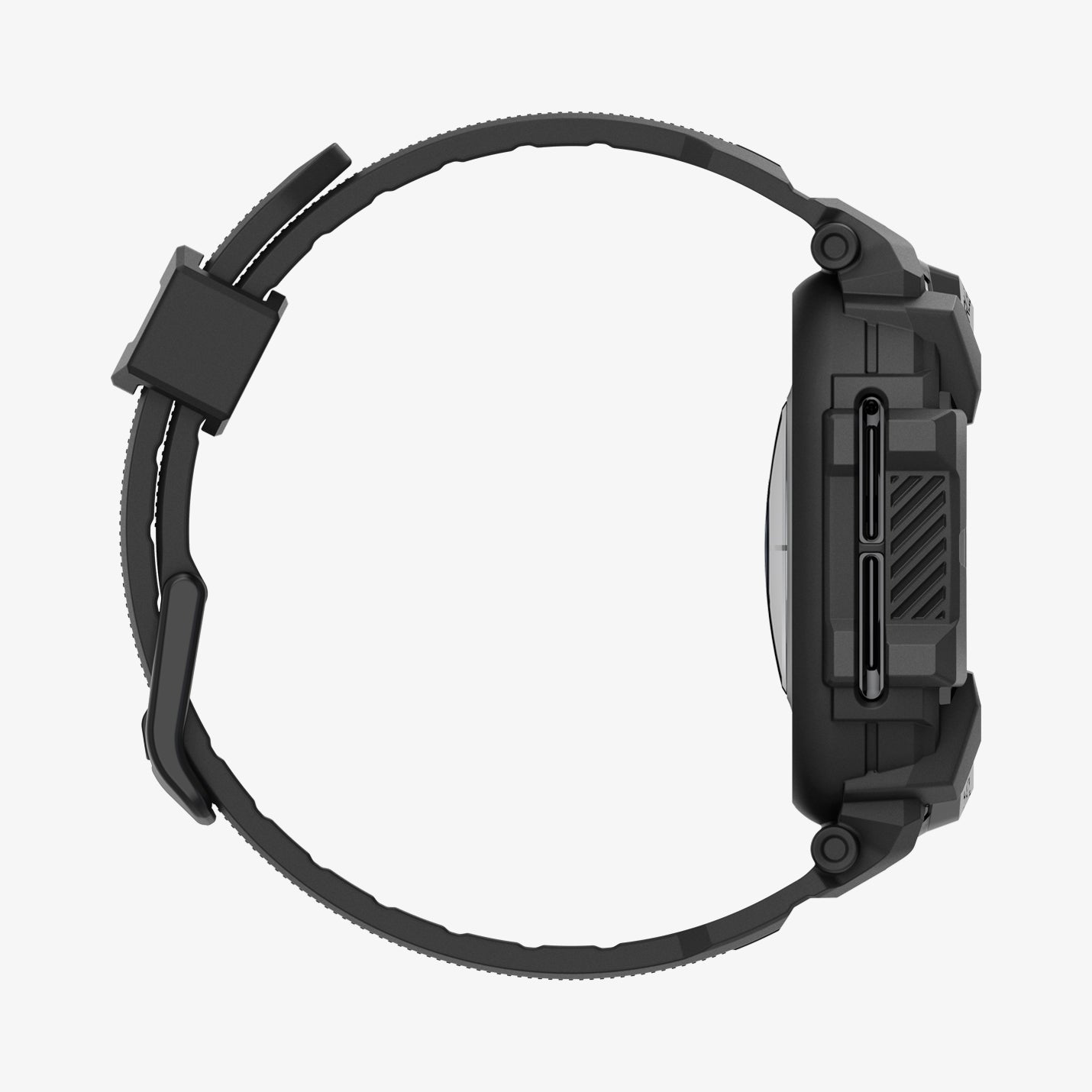 ACS08427 - Galaxy Watch Ultra (47mm) Rugged Armor Pro in Matte Black showing the side facing right