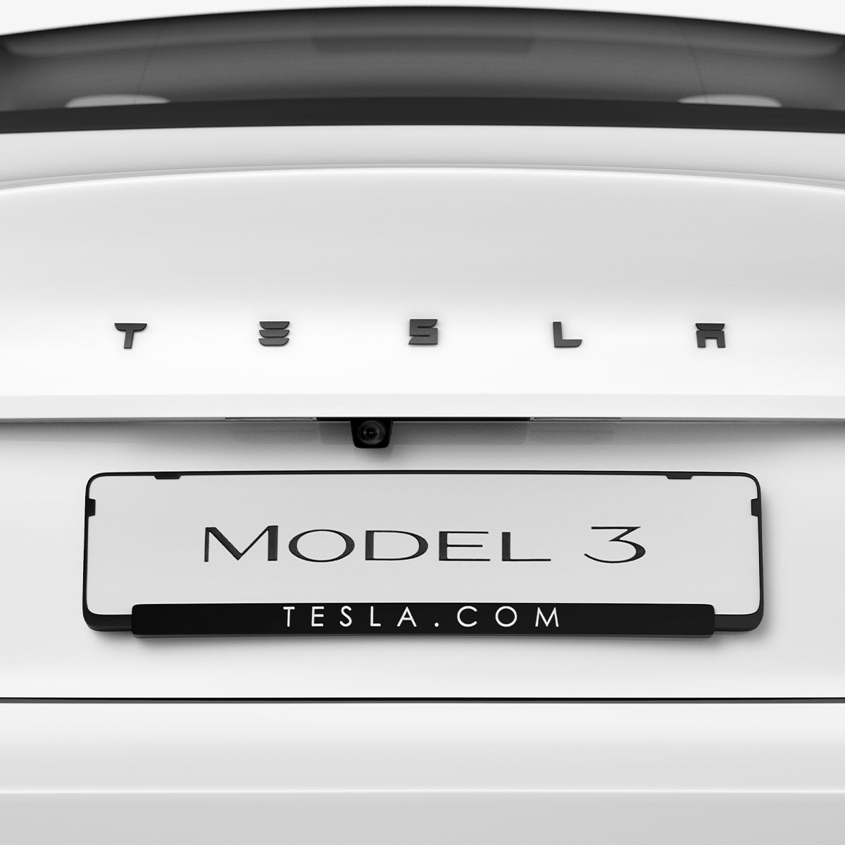 ACP08549 - Tesla Model 3 Highland Rear Emblem Logo Cover TO322H in Black showing the front