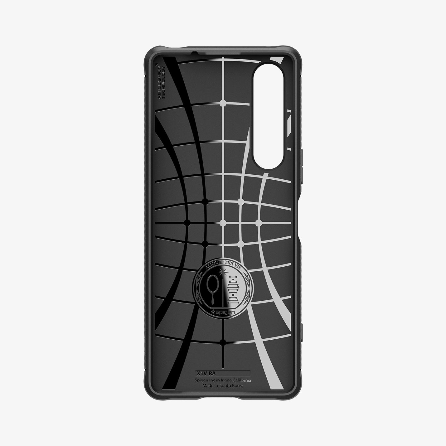 ACS06204 - Sony Xperia 1V Case Rugged Armor in matte black showing the inside of case