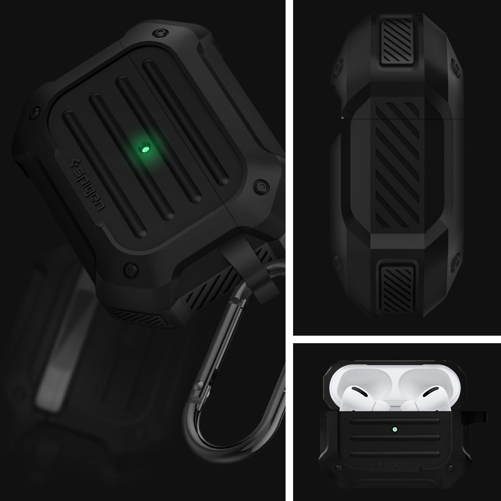 ASD00537 - Apple AirPods Pro Case Tough Armor in black showing the different angles