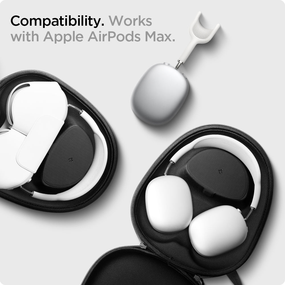 AFA02996 - Airpods Max Klasden Pouch in charcoal gray showing the compatibility. Works with Apple AirPods Max