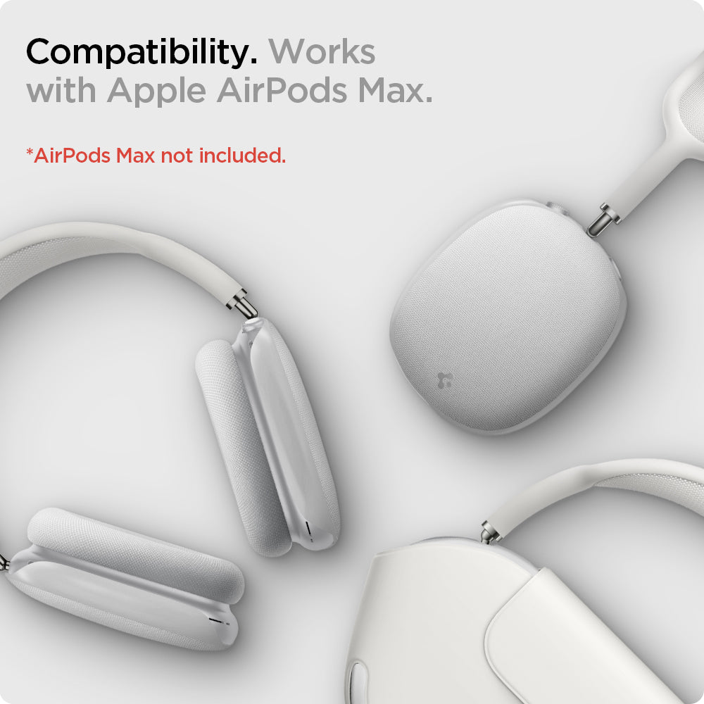 ASD02833 - Apple AirPods Max Case Urban Fit in gray showing the compatibility. Works with Apple AirPods Max