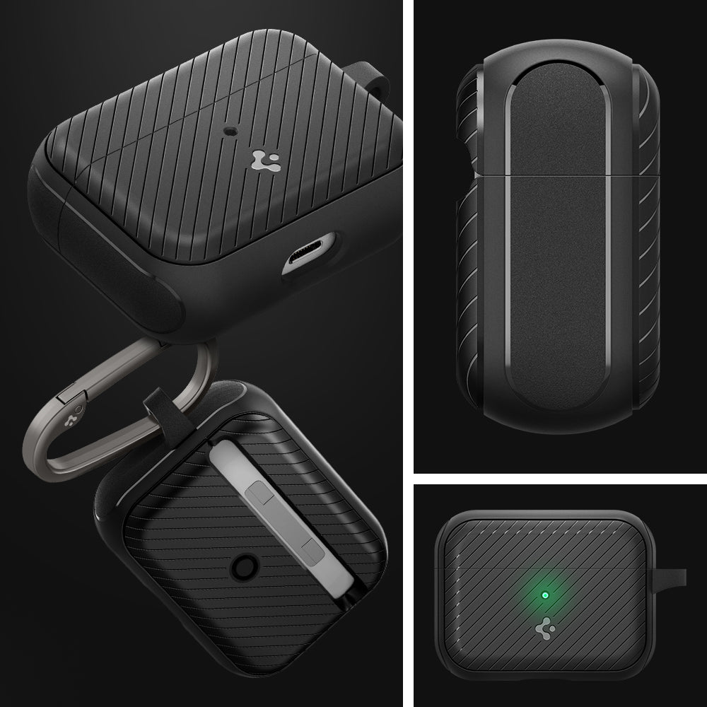 ACS03645 - Airpods Pro Mag Armor in black showing the different angles