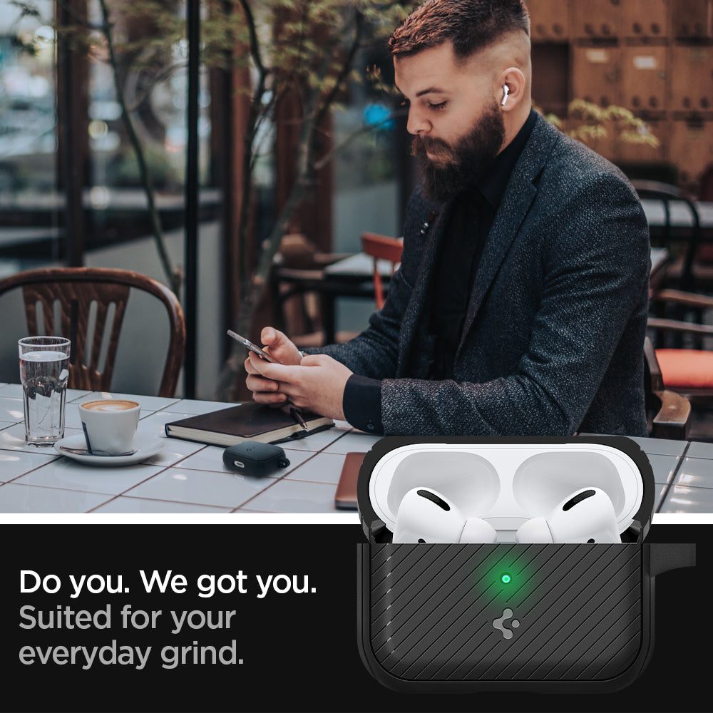 ACS03645 - Airpods Pro Mag Armor in black showing how it is suited for your everyday grind