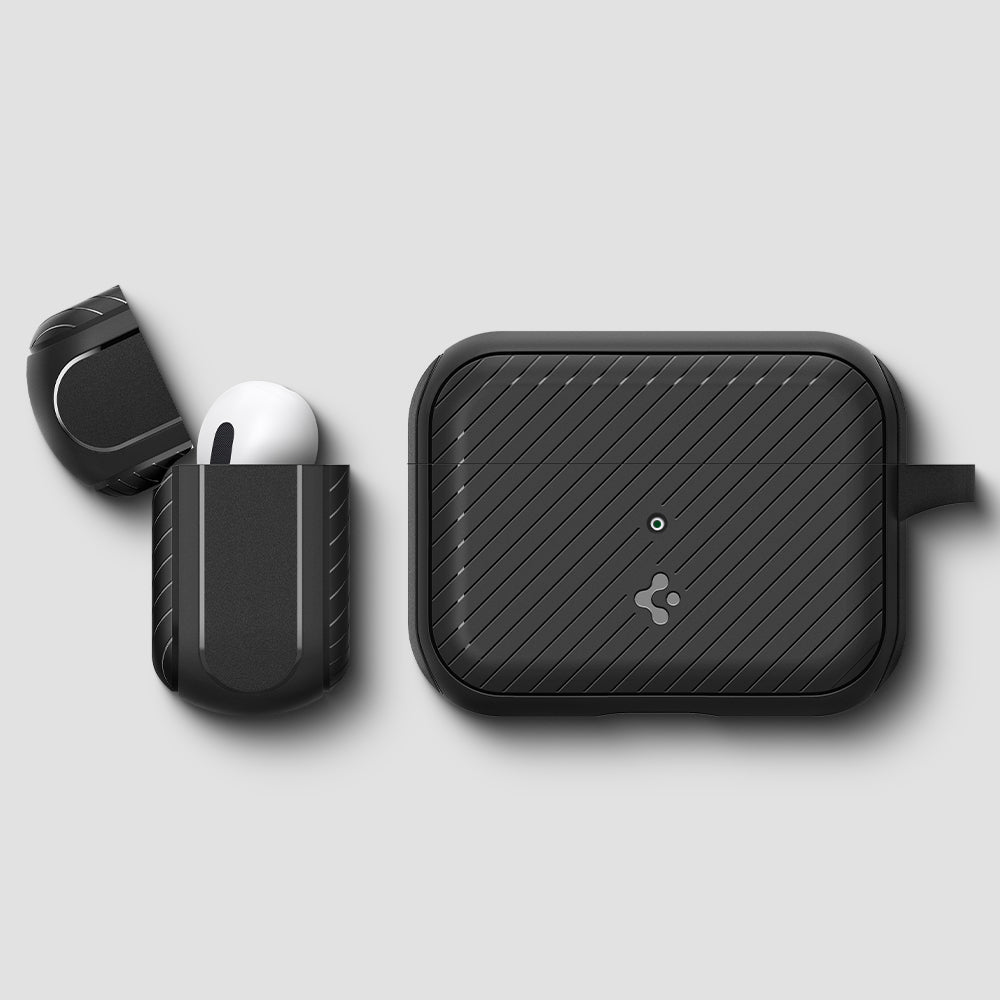 ACS03645 - Airpods Pro Mag Armor in black showing the front and side