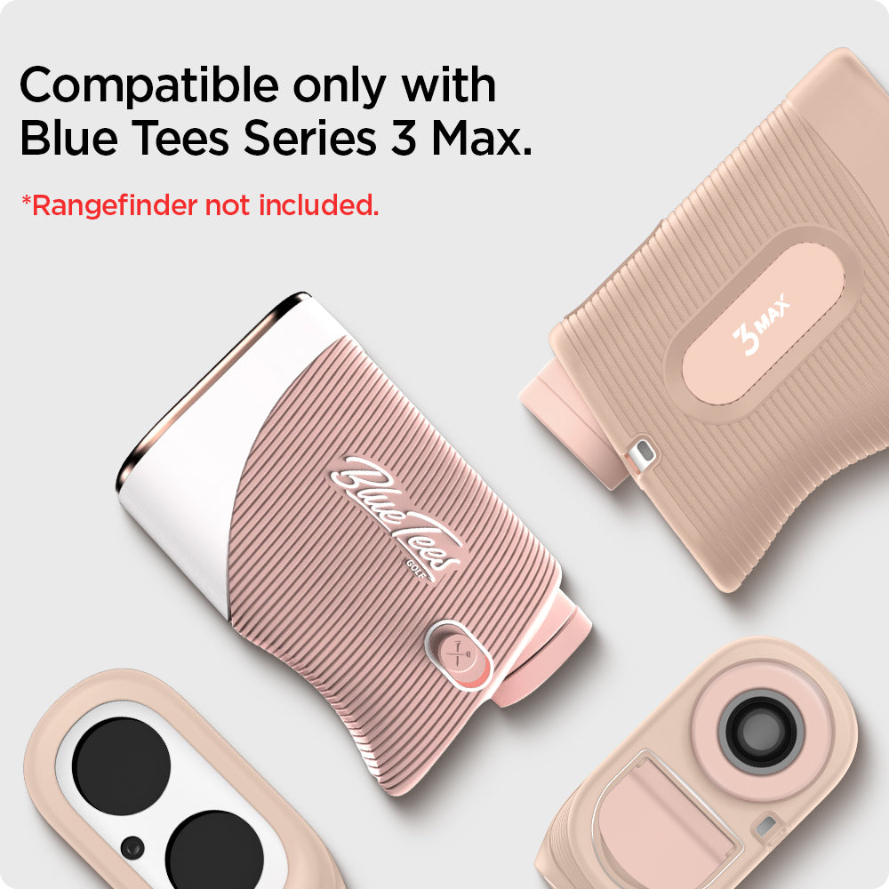 ACS04802 - Blue Tees Golf Series 3 Max Rangefinder AirTag Case Silicone Fit in soft pink showing the compatible only with blue tees series 3 Max