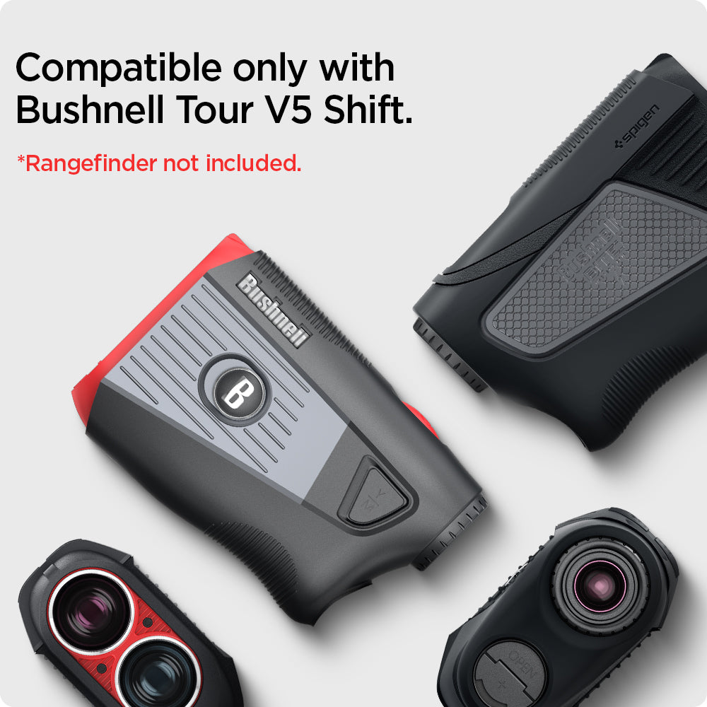 AHP02928 - Bushnell Tour V5 Shift Rangefinder Case in charcoal showing the compatible only with bushnell Tour V6 