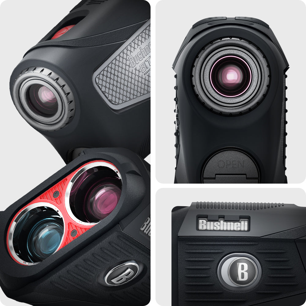 AHP02928 - Bushnell Tour V5 Shift Rangefinder Case in charcoal showing the different angles