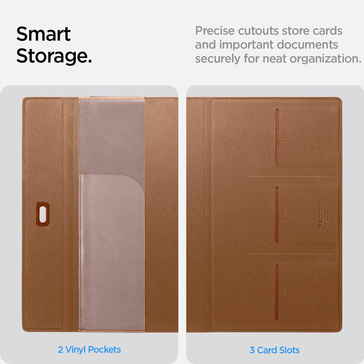 ACP08882 - Registration Card Holder | IC100 in Dune Beige showing the smart storage, precise cutouts store cards and important documents securely for neat organization