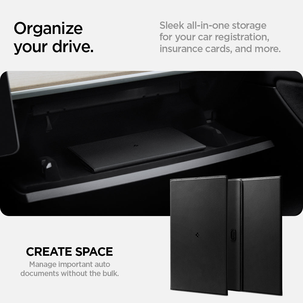 ACP07154 - Organize your drive.  Sleek all-in-one storage for your car registration, insurance cards, and more.  Manage important auto documents without the bulk.