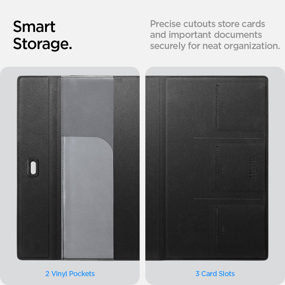 ACP07154 - Smart storage.  Precise cutouts store cards and important documents securely for neat organization.  Includes 2 vinyl pockets and 3 card slots