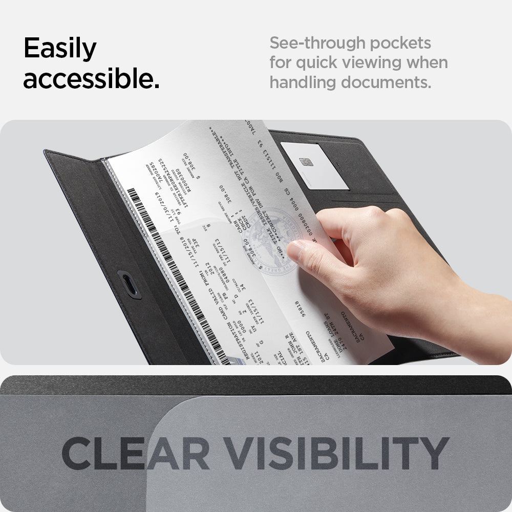 ACP07154 - Easily accessible.  See-through pockets for quick viewing when handling documents. Clear visibility