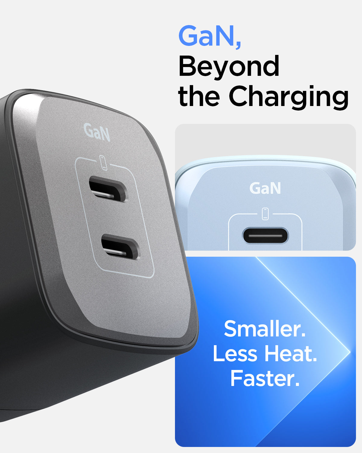 ACH05144 - ArcStation™ Pro GaN 352 Dual USB-C Wall Charger PE2202 showing the GaN technology, beyond the charging. Smaller, less heat and faster.