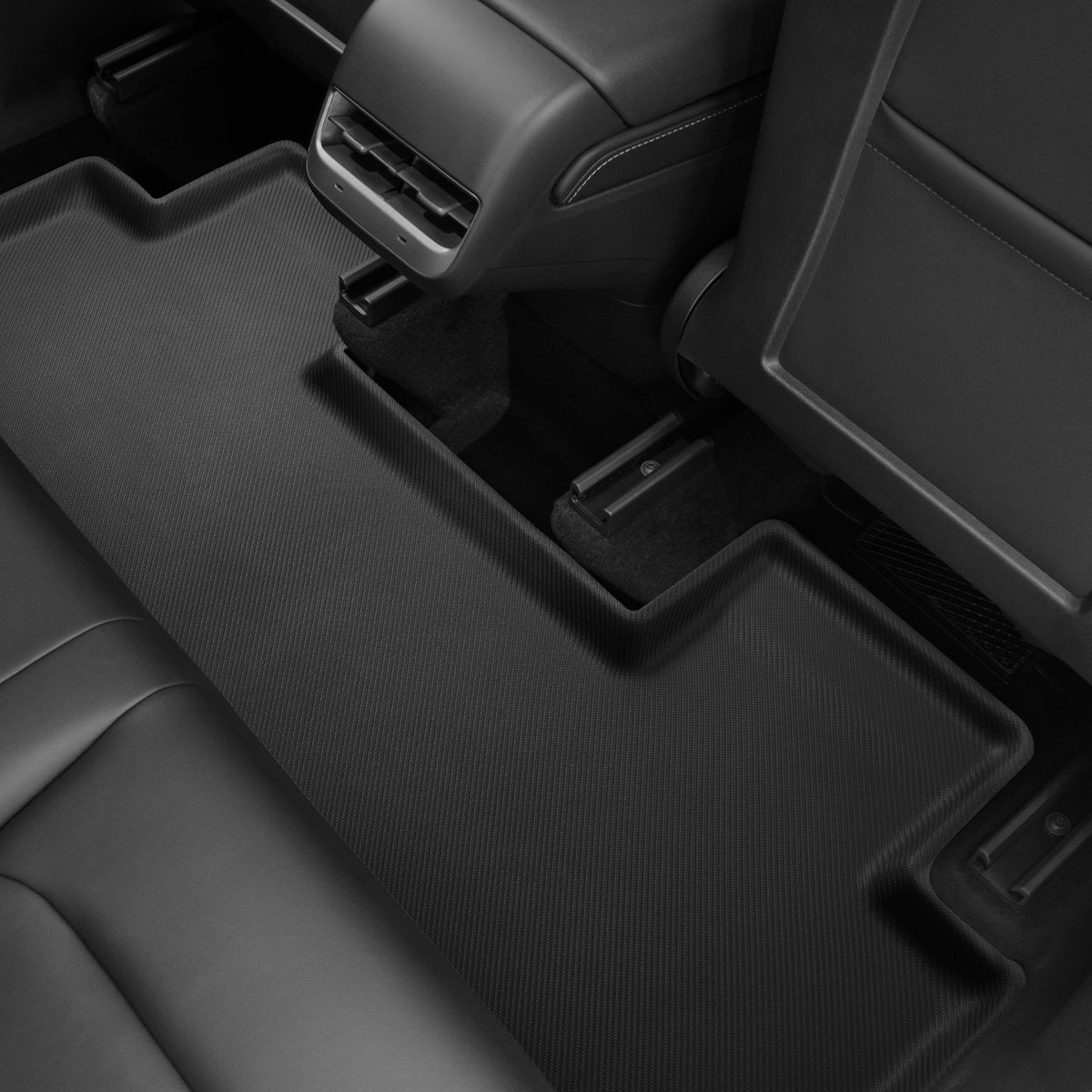 ACP07579 - Tesla Model Y WeatherBloc Floor Mat TLF-Y in Black showing the floor mat installed on the passenger's seat