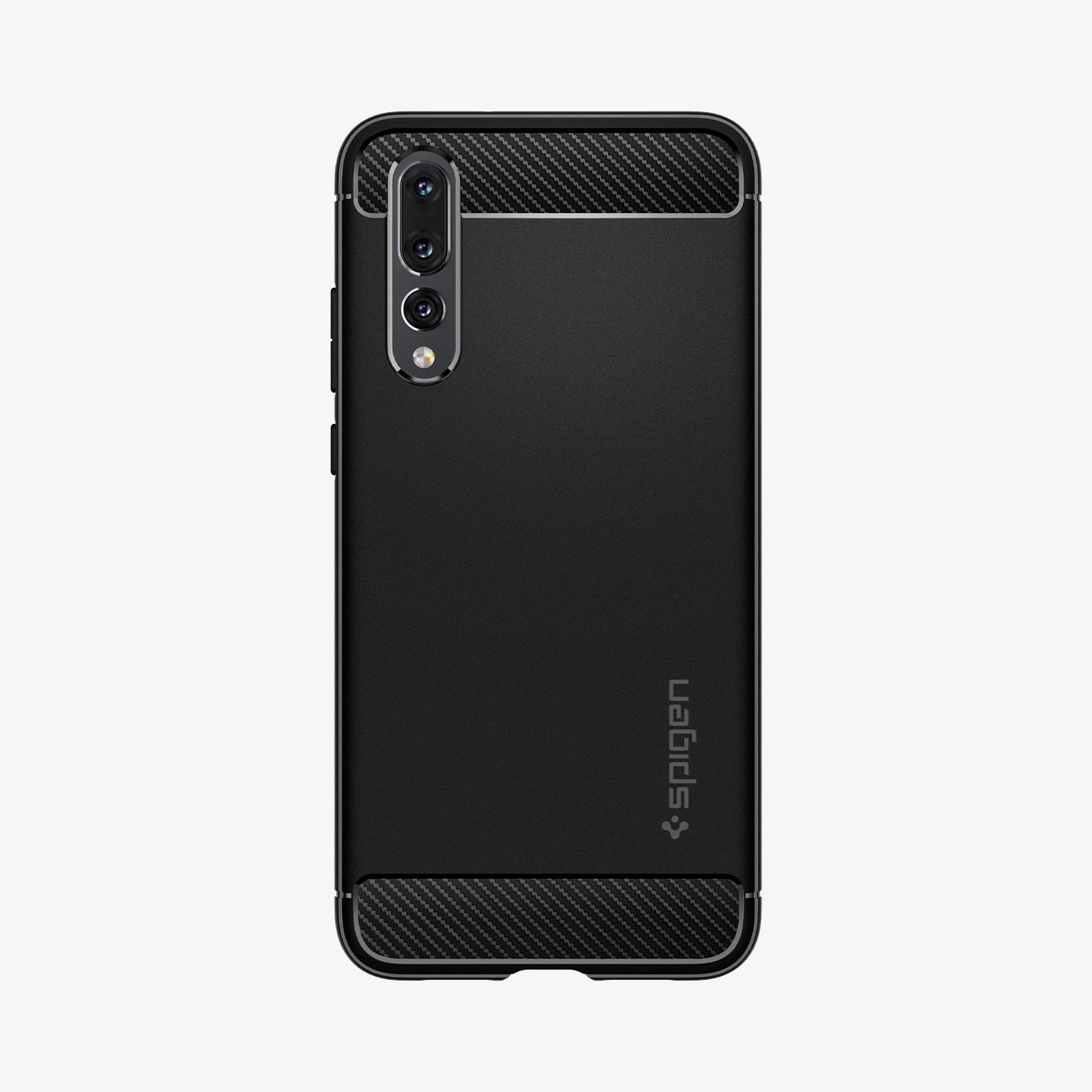 L23CS23083 - Huawei P20 Pro Case Rugged Armor in black showing the back