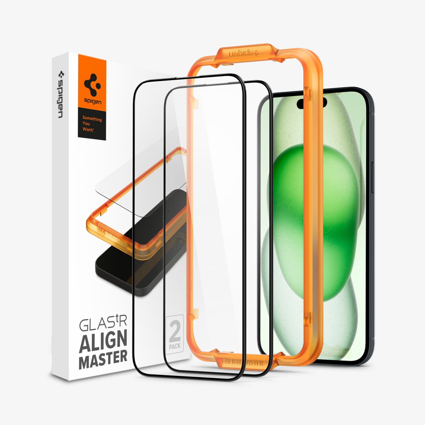 SPIGEN GLAS.tR AlignMaster Full Cover 2PCS Glass Screen Protector for iPhone  15 Pro Max
