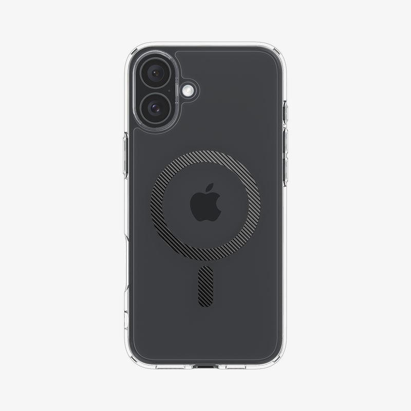 ACS08077 - iPhone 16 Plus Case Ultra Hybrid (MagFit) in Carbon Fiber showing the back