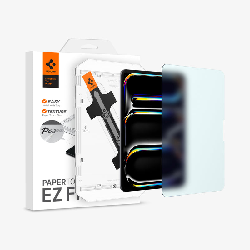 AGL07789 - iPad Pro 11-inch Paper Touch EZ Fit in Clear showing the device, screen protector, ez fit tray and packaging