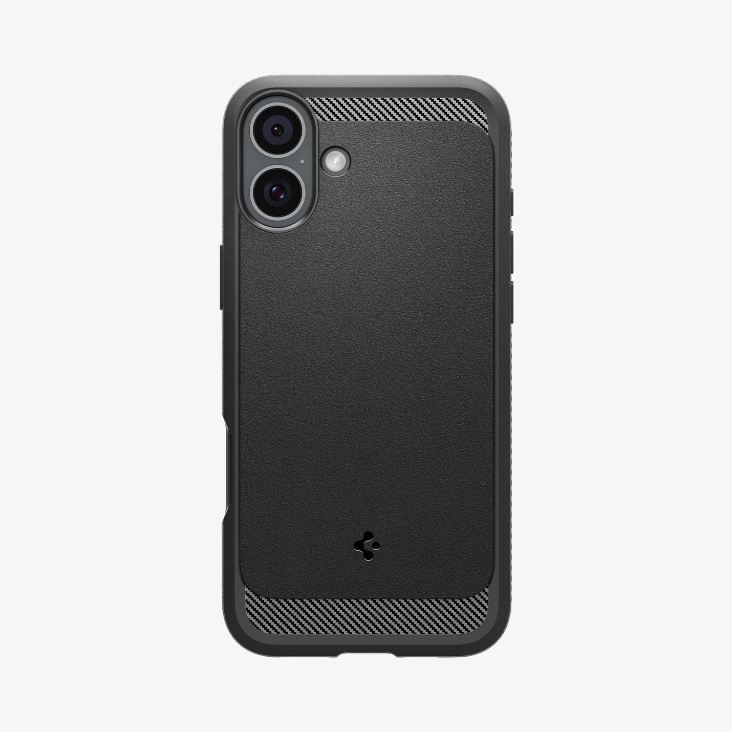 ACS08087 - iPhone 16 Plus Case Rugged Armor (MagFit) in Matte Black showing the back