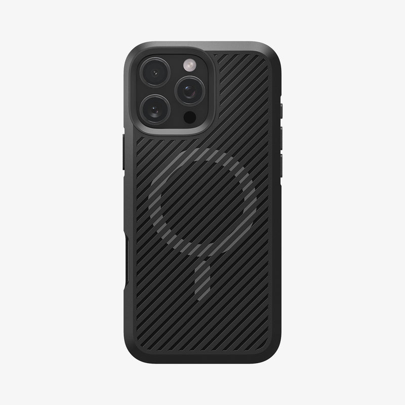 ACS08158 - iPhone 16 Pro Case Core Armor (MagFit) in Matte Black showing the back