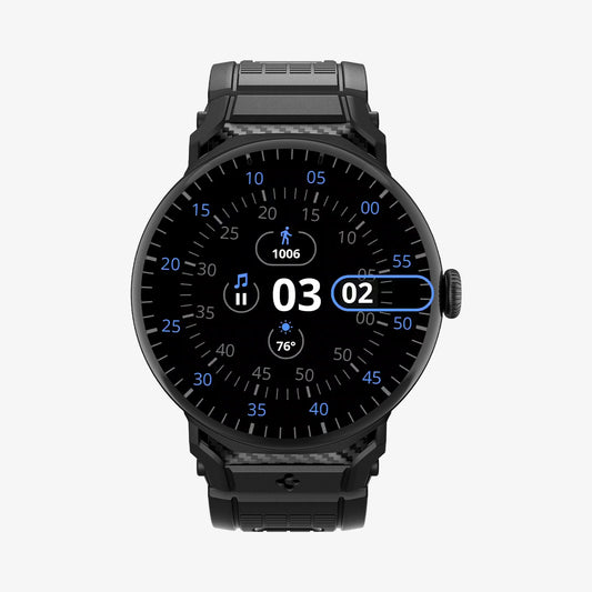 AMP07600 - Pixel Watch 3 (45mm) in Black showing the front and sides