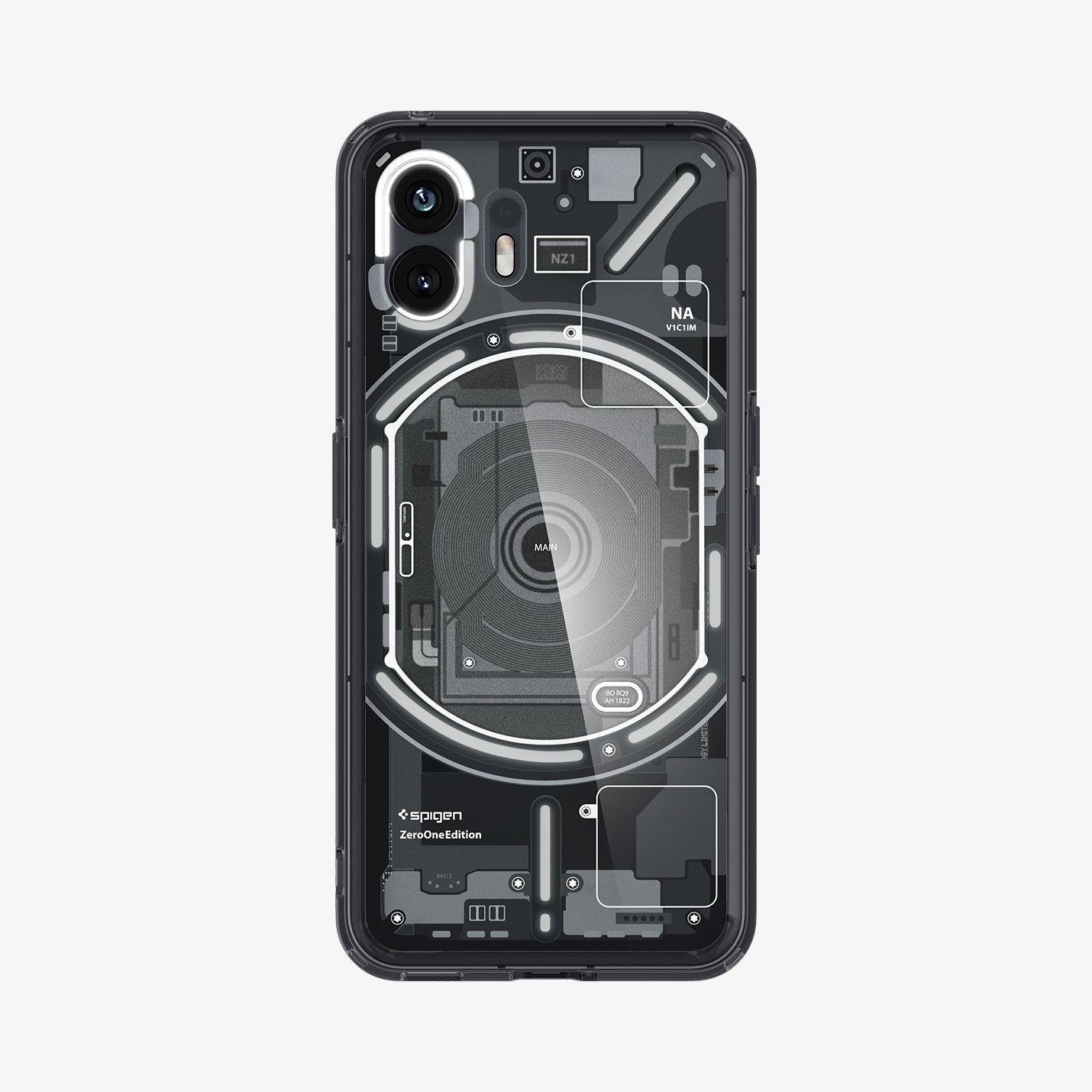 ACS06996 - Nothing Phone Series Case Ultra Hybrid Zero One showing the back