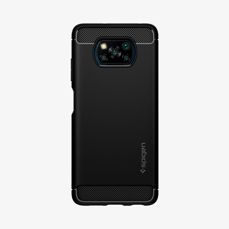 ACS02159 - Xiaomi POCO X3 Pro Rugged Armor Case in Matte Black showing the back