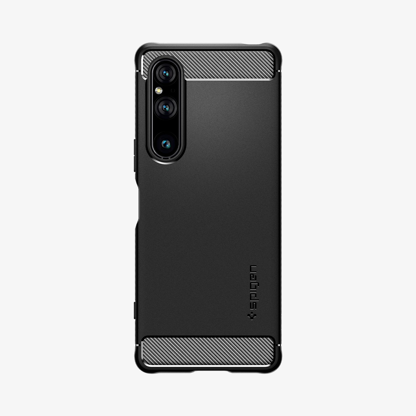 ACS06204 - Sony Xperia 1V Case Rugged Armor in matte black showing the back