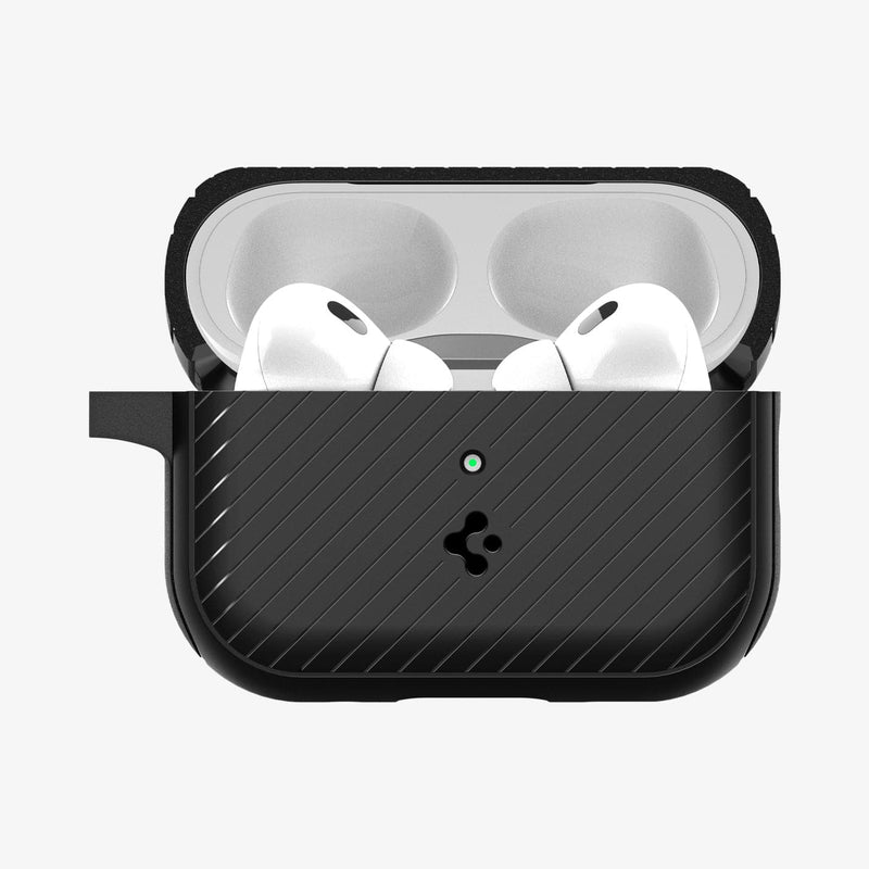 Spigen Silicone Fit Designed for AirPods Pro 2nd Generation Case 2022/2023  (USB-C/Lightening Cable) Airpods Pro 2 Case with Lanyard - White/Gray