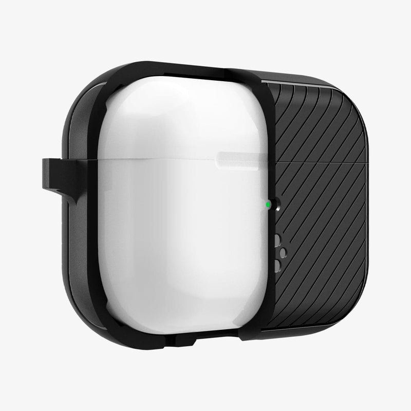 Spigen Rugged Armor Designed for AirPods Pro 2nd Generation Case 2022/2023  (USB-C/Lightening Cable) Cover with Keychain - Matte Black