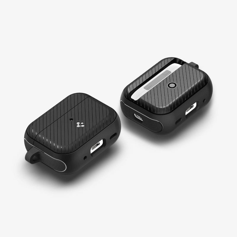  Spigen Tough Armor (Mag Fit) Designed for AirPods Pro 2nd  Generation Case 2022/2023 (USB-C/Lightening Cable) MagSafe Compatible Cover  with Keychain (Magnets Embedded) - Black : Electronics