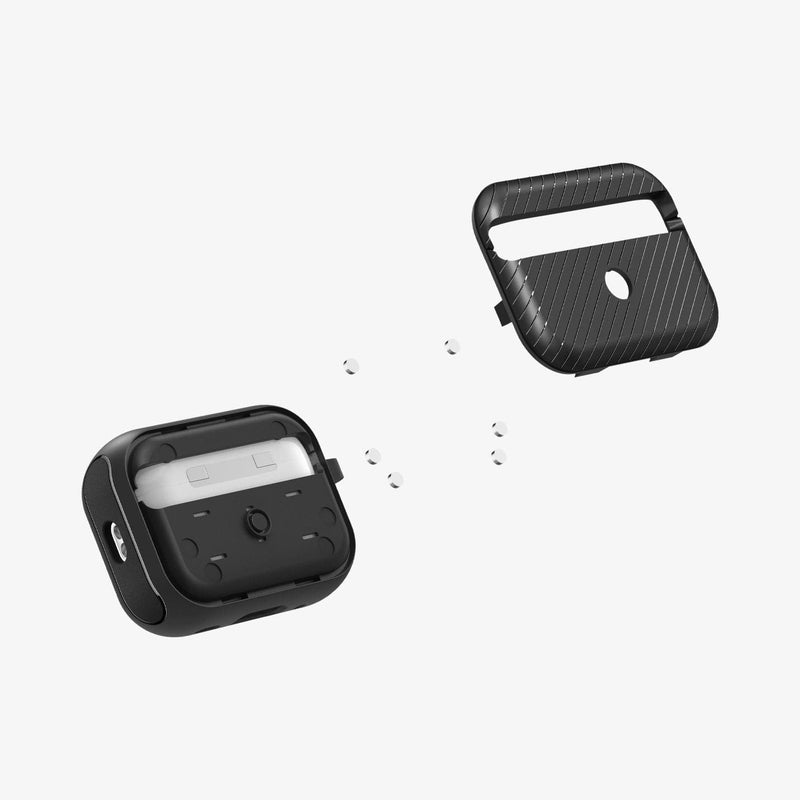  Spigen Tough Armor (Mag Fit) Designed for AirPods Pro 2nd  Generation Case 2022/2023 (USB-C/Lightening Cable) MagSafe Compatible Cover  with Keychain (Magnets Embedded) - Black : Electronics