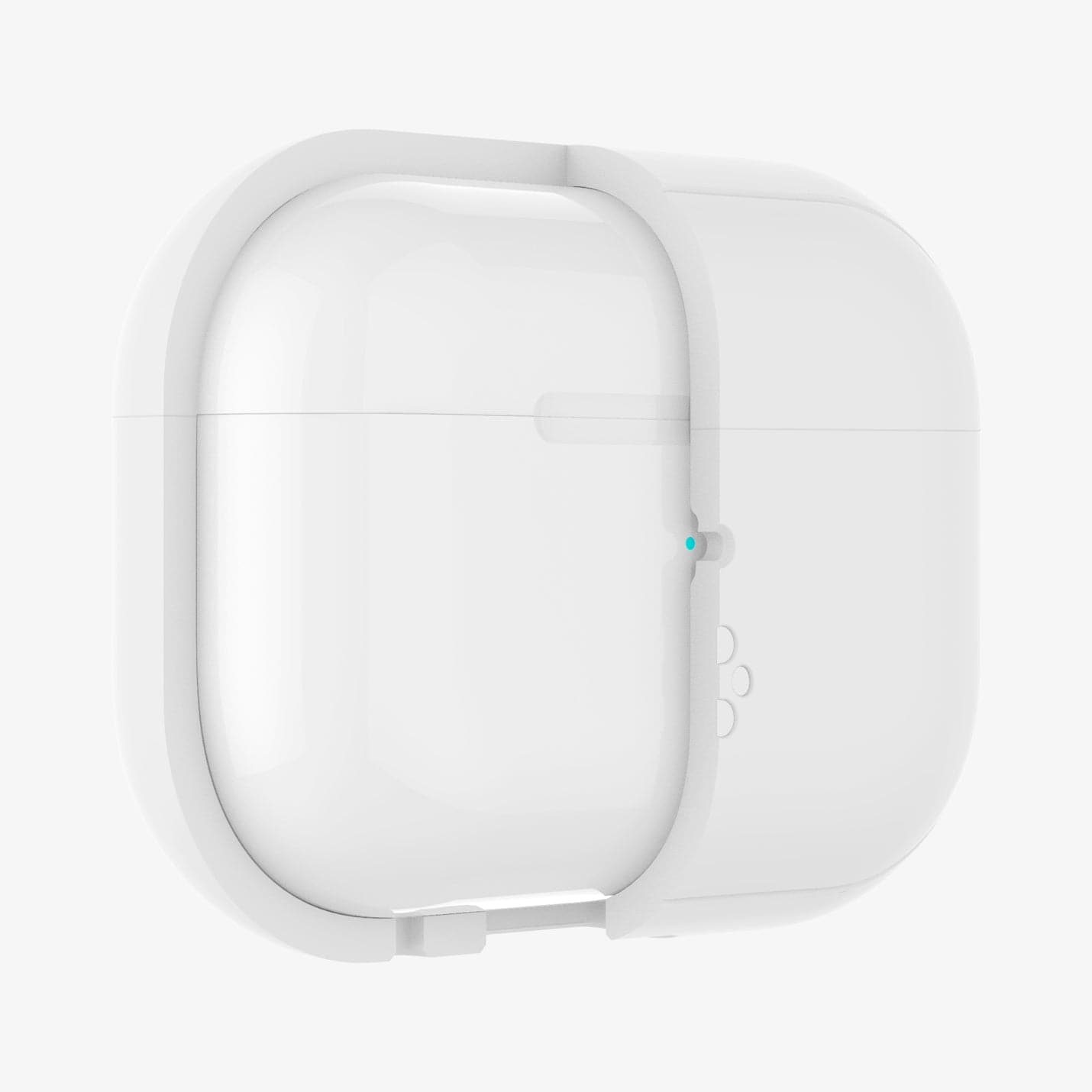 ACS05811 - Apple AirPods Pro 2 Case Silicone Fit + strap in white showing the front with case cut half open