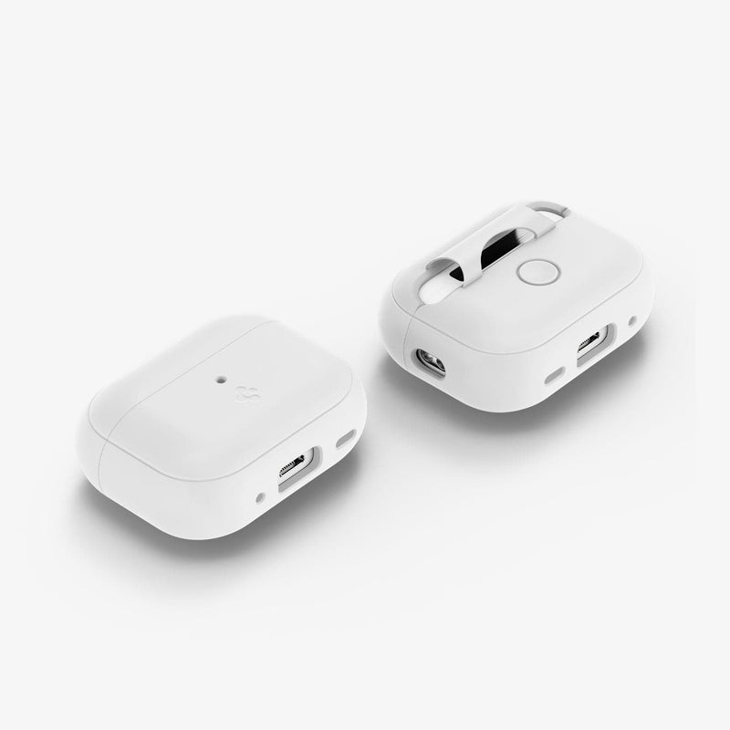 ACS05811 - Apple AirPods Pro 2 Case Silicone Fit + strap in white showing the front, back and sides