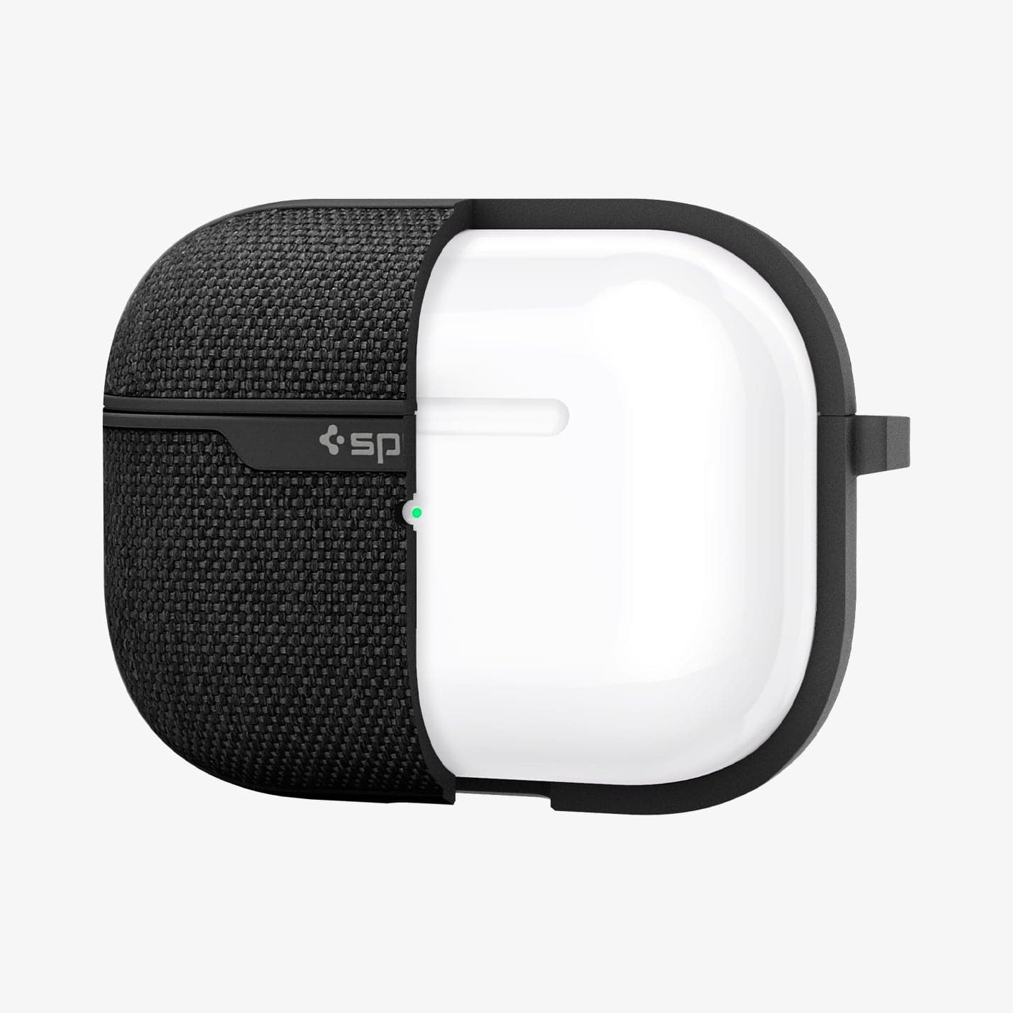 ASD00572 - Apple AirPods Pro Case Urban Fit in black showing the front with case cut half open